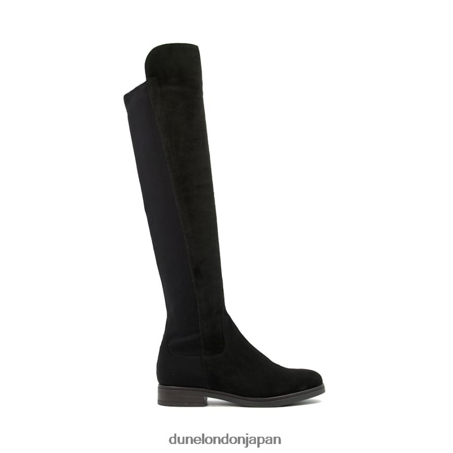 熱帯 膝上ストレッチブーツ 黒 女性 Dune London 4JB82R330