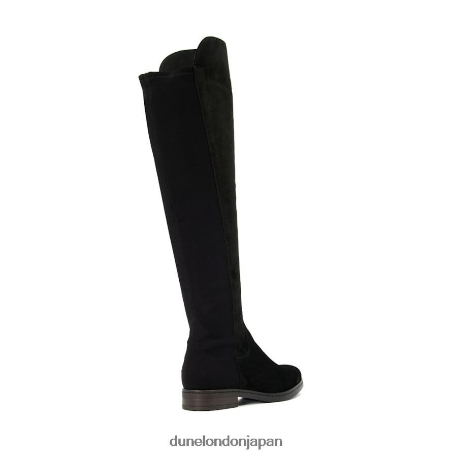 熱帯 膝上ストレッチブーツ 黒 女性 Dune London 4JB82R330