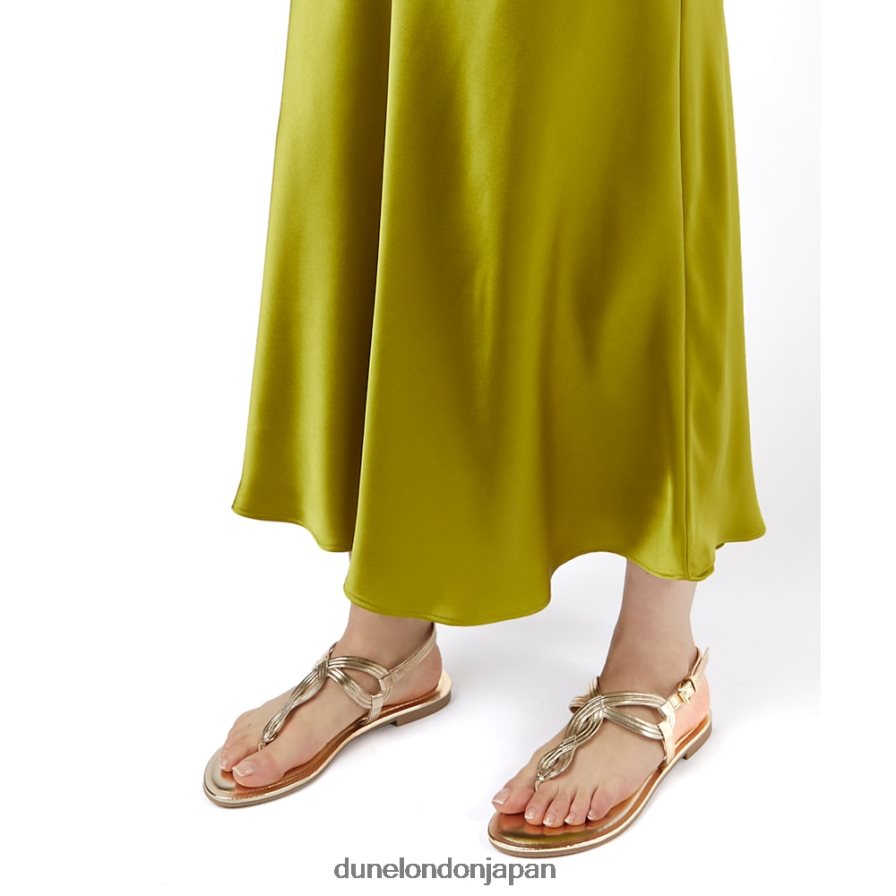 論理 ツイストトゥポストサンダル 金 女性 Dune London 4JB82R331