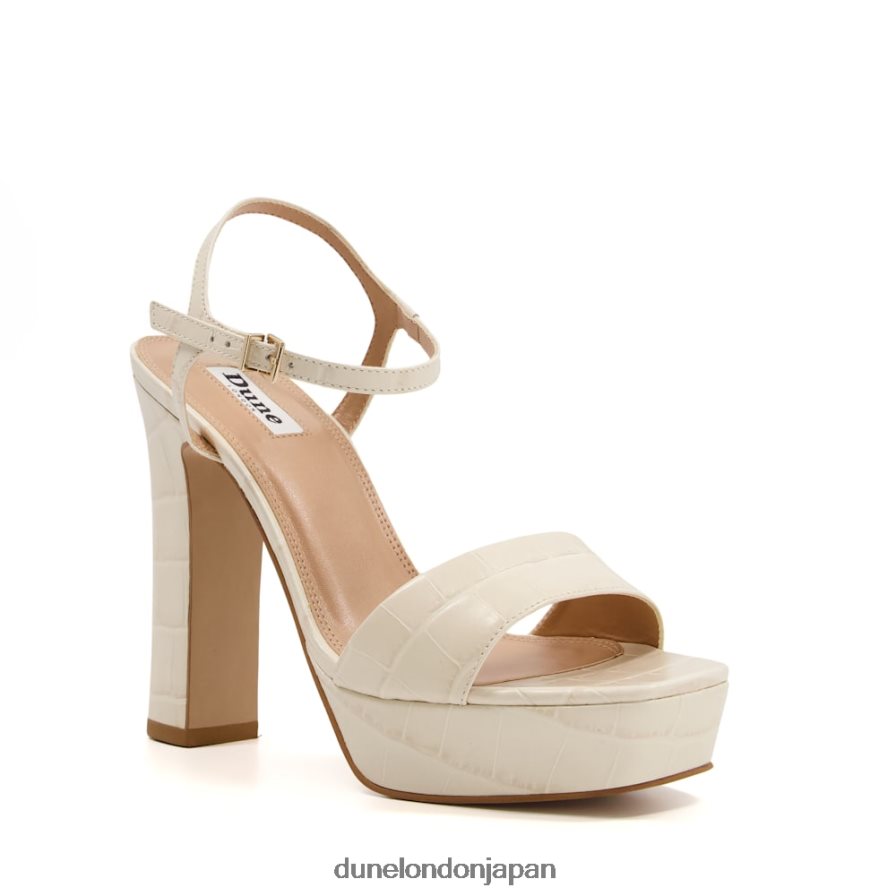 マッチ ストラップ付きプラットフォームヒールサンダル 生成り 女性 Dune London 4JB82R332