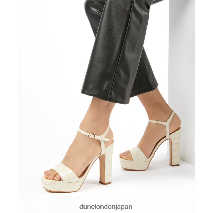 マッチ ストラップ付きプラットフォームヒールサンダル 生成り 女性 Dune London 4JB82R332
