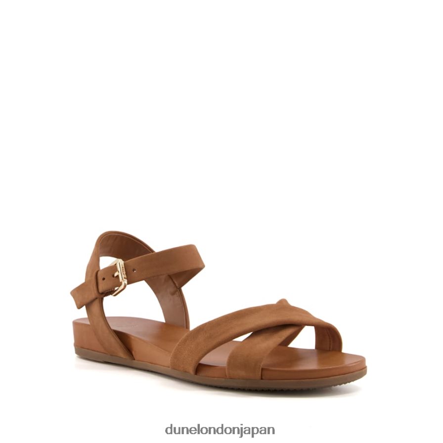 ランディ ワイドフィットレザーサンダル キャメル 女性 Dune London 4JB82R336