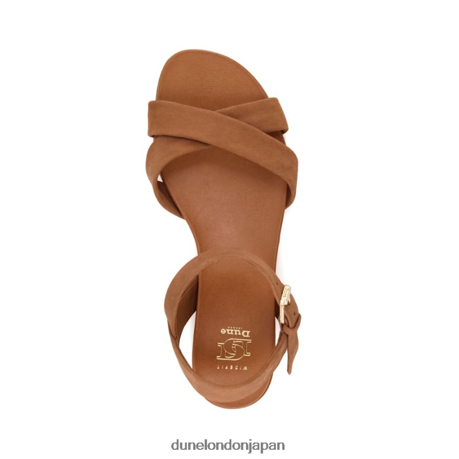 ランディ ワイドフィットレザーサンダル キャメル 女性 Dune London 4JB82R336