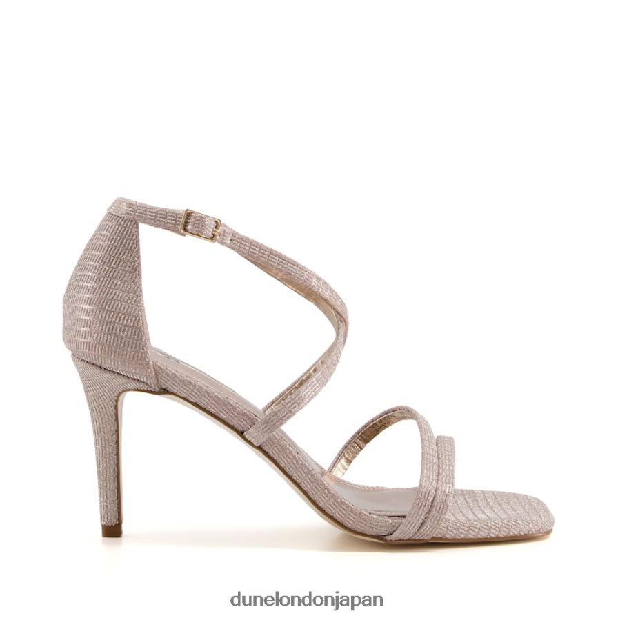 ミュージカル ワイドフィットスクエアトゥヒールサンダル ローズゴールド 女性 Dune London 4JB82R338