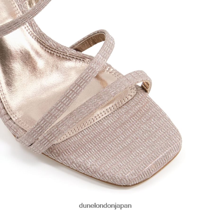 ミュージカル ワイドフィットスクエアトゥヒールサンダル ローズゴールド 女性 Dune London 4JB82R338