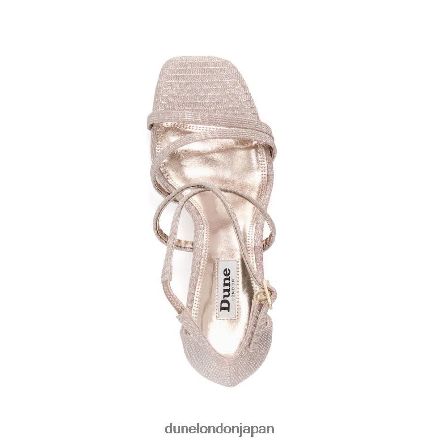 ミュージカル ワイドフィットスクエアトゥヒールサンダル ローズゴールド 女性 Dune London 4JB82R338