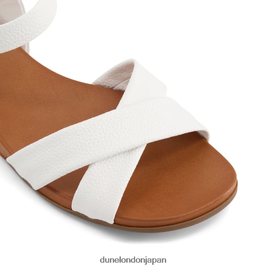 ランディ レザーサンダル 白 女性 Dune London 4JB82R340