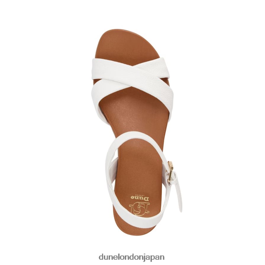 ランディ レザーサンダル 白 女性 Dune London 4JB82R340