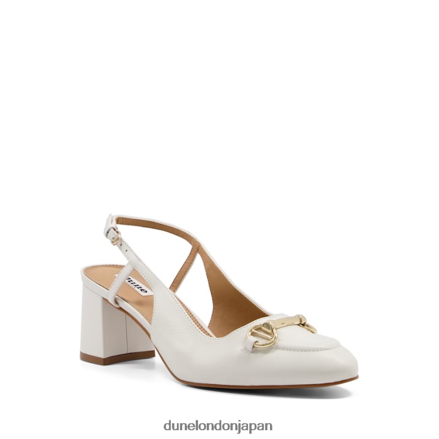 キャシー ワイドフィット スリングバック コートシューズ 白 女性 Dune London 4JB82R344