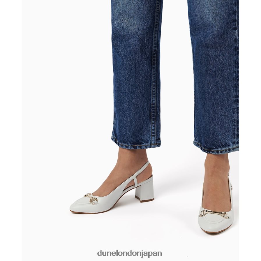 キャシー ワイドフィット スリングバック コートシューズ 白 女性 Dune London 4JB82R344