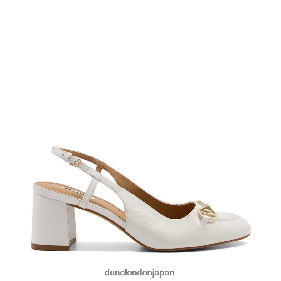 キャシー ワイドフィット スリングバック コートシューズ 白 女性 Dune London 4JB82R344