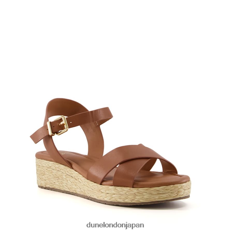 リニー ワイドフィットウーブンフラットフォームサンダル 黄褐色 女性 Dune London 4JB82R345