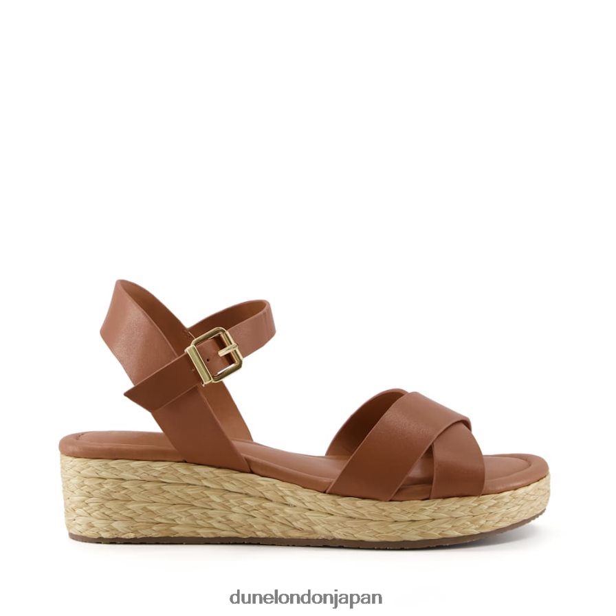 リニー ワイドフィットウーブンフラットフォームサンダル 黄褐色 女性 Dune London 4JB82R345