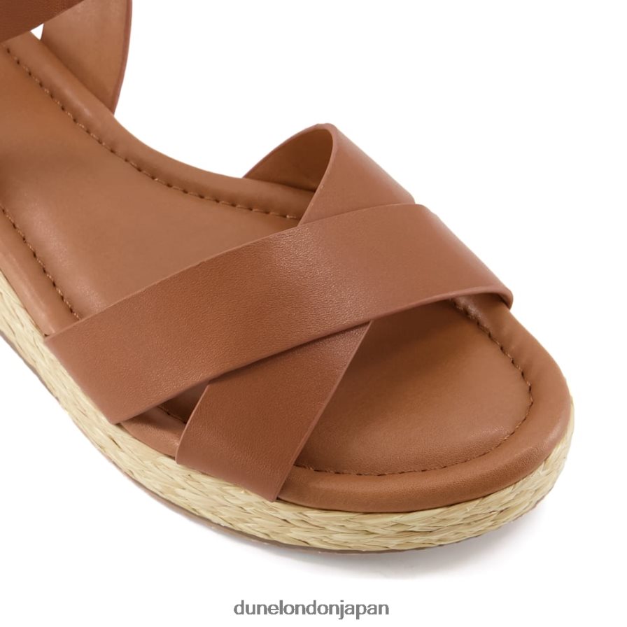 リニー ワイドフィットウーブンフラットフォームサンダル 黄褐色 女性 Dune London 4JB82R345