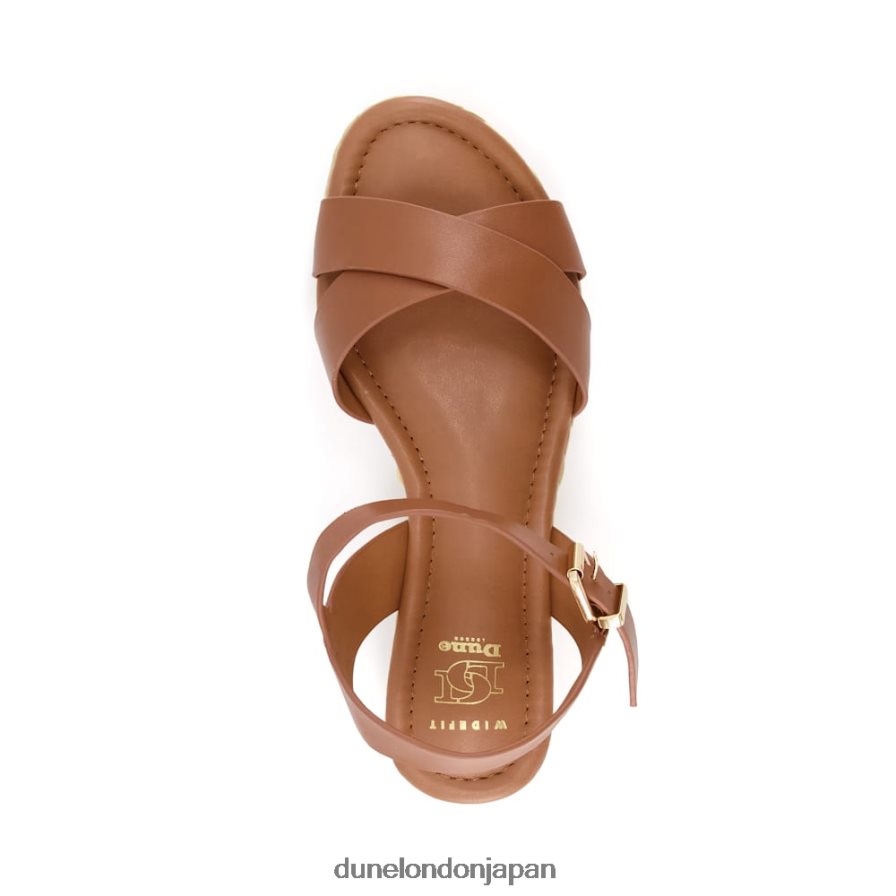 リニー ワイドフィットウーブンフラットフォームサンダル 黄褐色 女性 Dune London 4JB82R345
