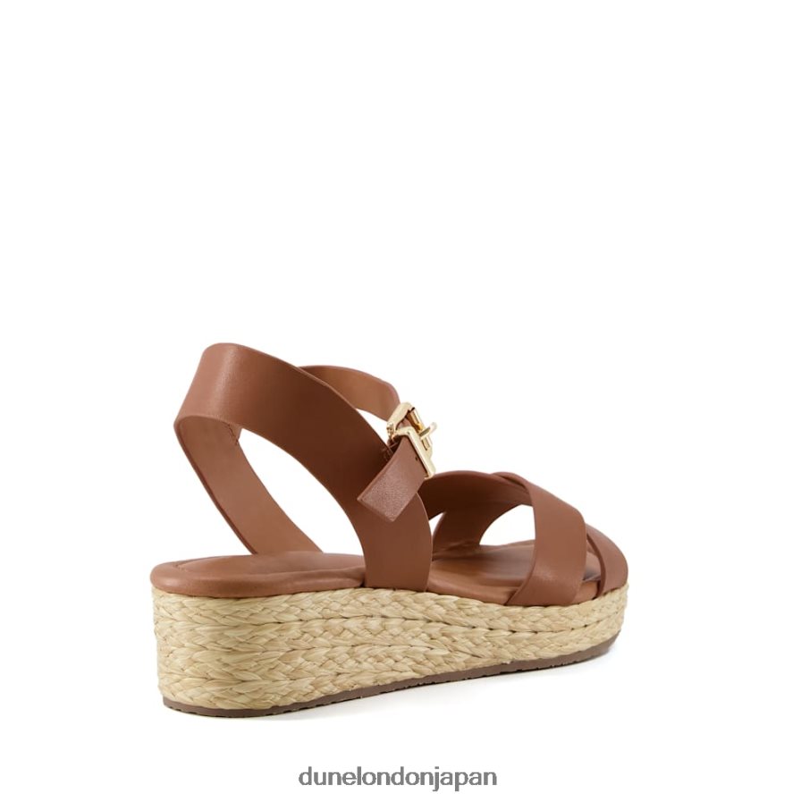 リニー ワイドフィットウーブンフラットフォームサンダル 黄褐色 女性 Dune London 4JB82R345
