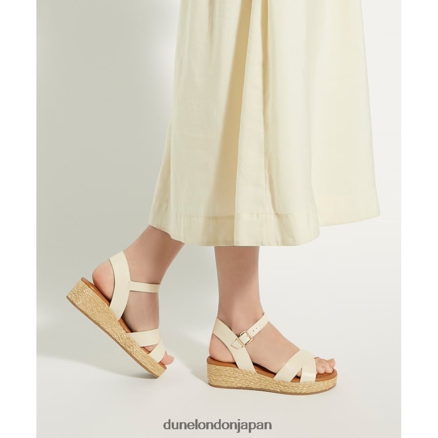 リニー ワイドフィットウーブンフラットフォームサンダル 生成り 女性 Dune London 4JB82R346