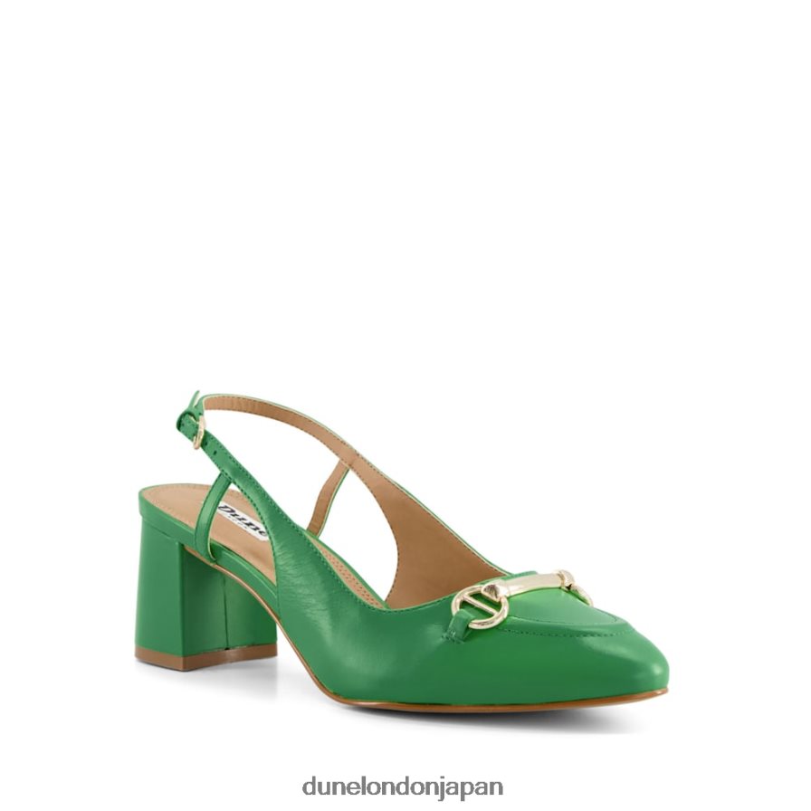キャシー スナッフルトリム ブロックヒール スリングバック コート 緑 女性 Dune London 4JB82R350