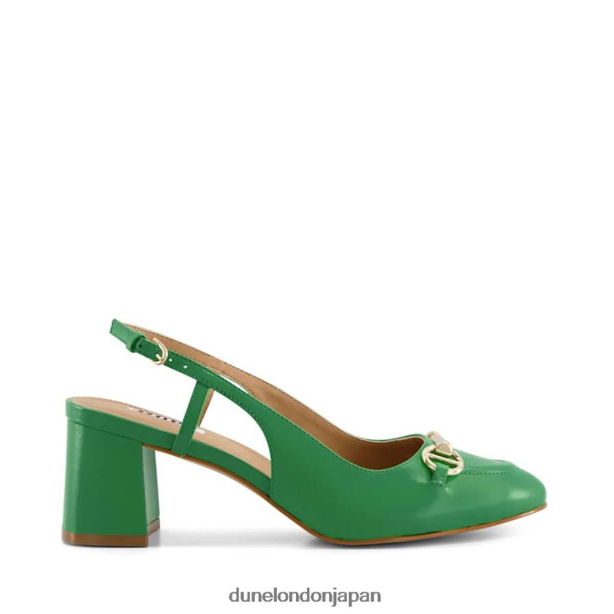 キャシー スナッフルトリム ブロックヒール スリングバック コート 緑 女性 Dune London 4JB82R350