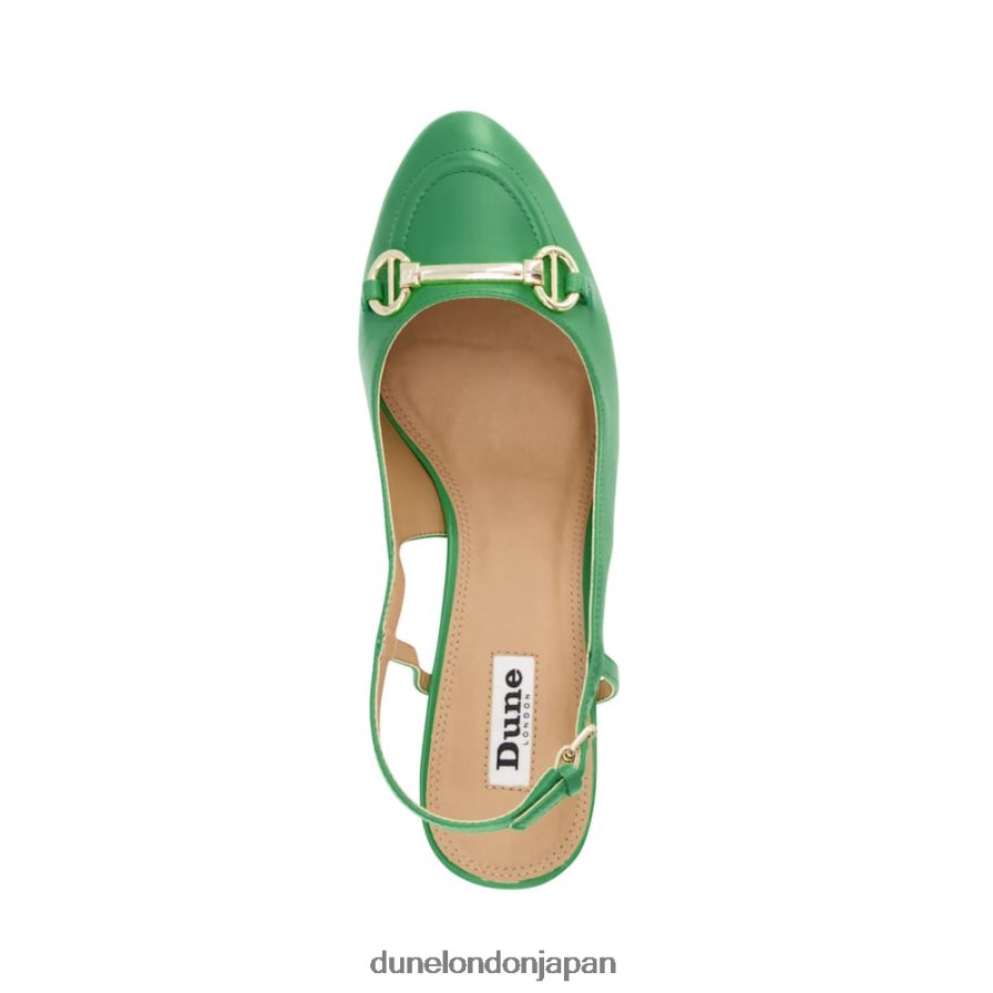 キャシー スナッフルトリム ブロックヒール スリングバック コート 緑 女性 Dune London 4JB82R350