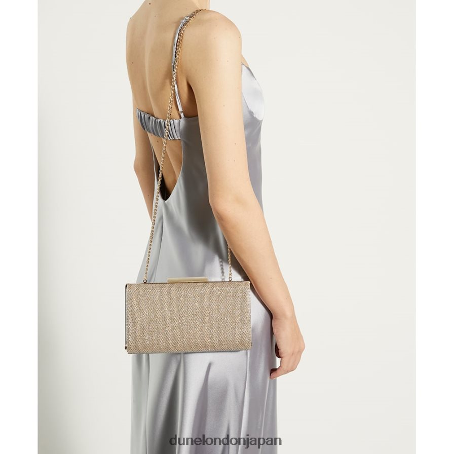 ビニタ グリッタークラッチバッグ 金 女性 Dune London 4JB82R352