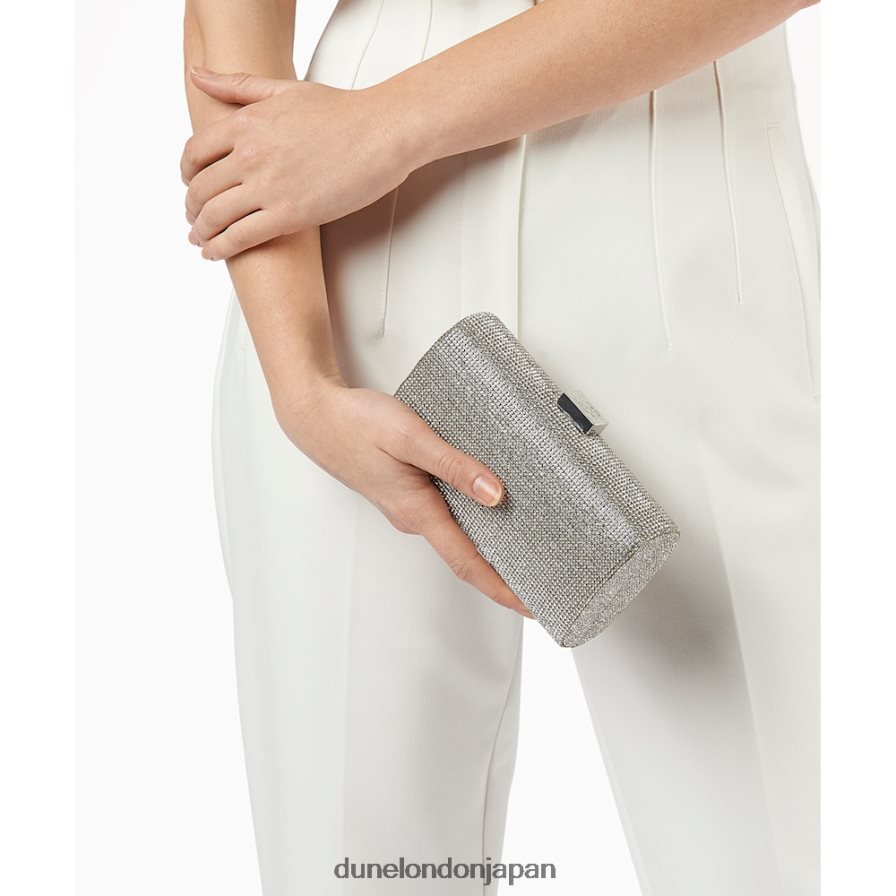 ブライアンニーズ ディアマンテ クラッチバッグ 銀 女性 Dune London 4JB82R353