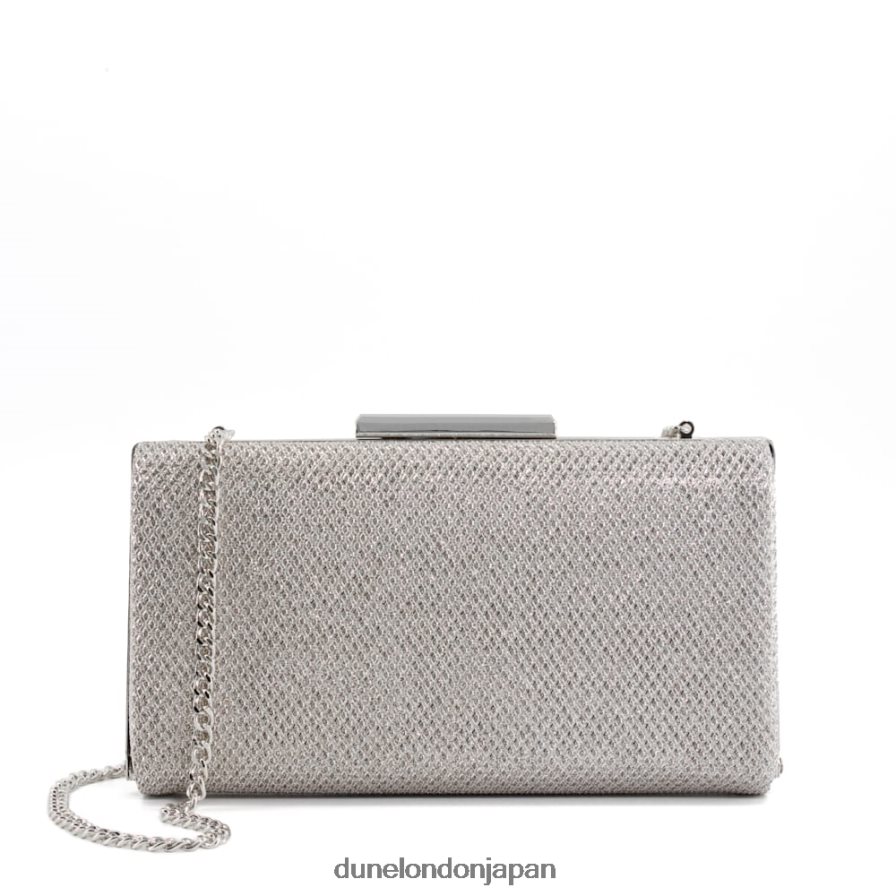 ビニタ グリッタークラッチバッグ 銀 女性 Dune London 4JB82R354