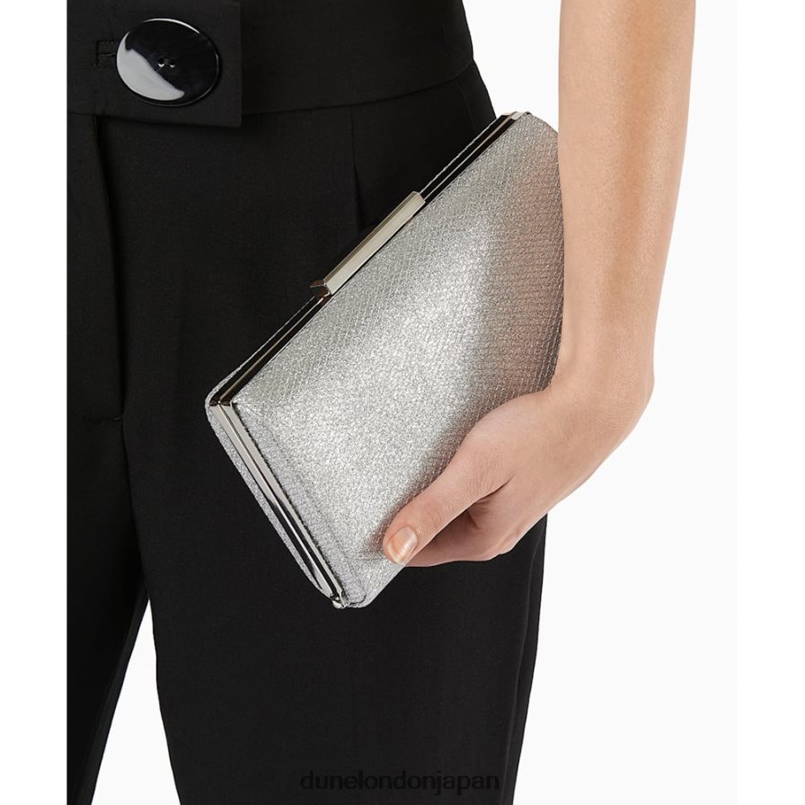 ビニタ グリッタークラッチバッグ 銀 女性 Dune London 4JB82R354