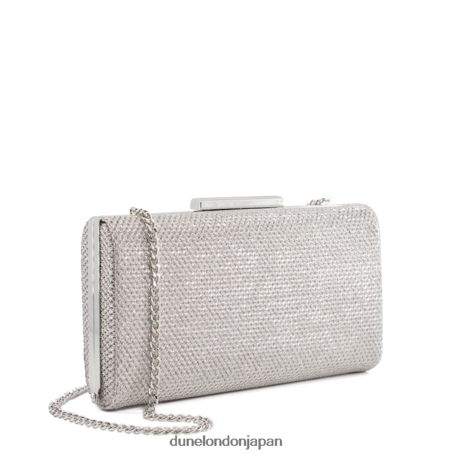 ビニタ グリッタークラッチバッグ 銀 女性 Dune London 4JB82R354
