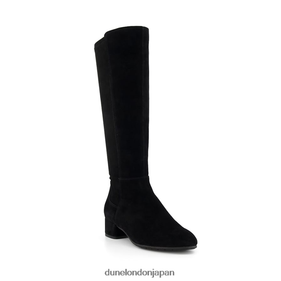 タイラ ストレッチスエード ニーハイブーツ 黒 女性 Dune London 4JB82R356