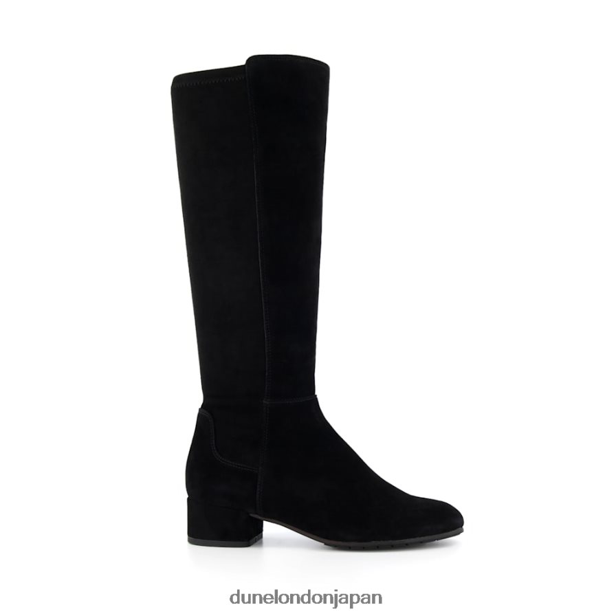 タイラ ストレッチスエード ニーハイブーツ 黒 女性 Dune London 4JB82R356