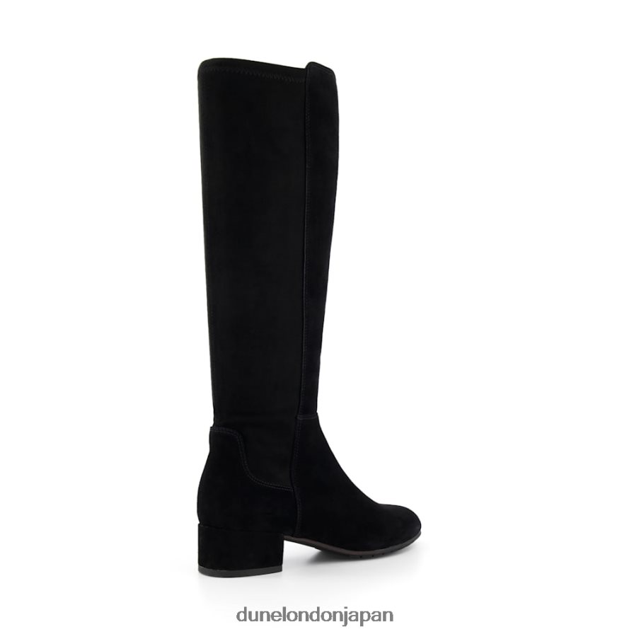 タイラ ストレッチスエード ニーハイブーツ 黒 女性 Dune London 4JB82R356