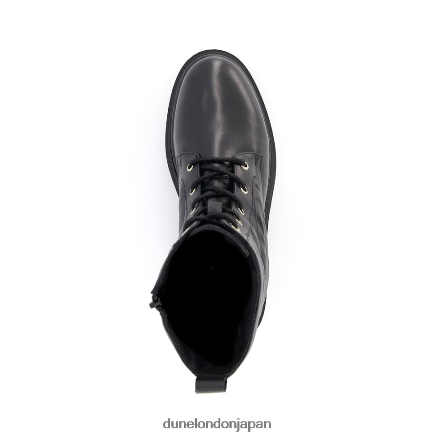 支払者 キルティングバイカーブーツ 黒 女性 Dune London 4JB82R357
