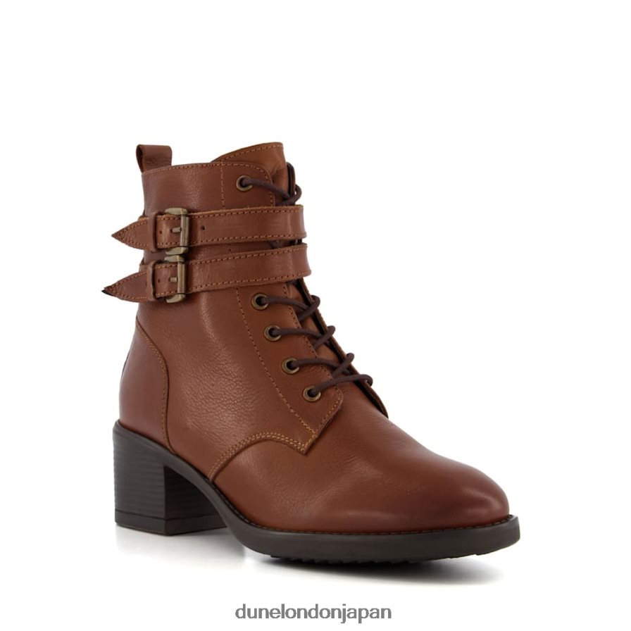 パクサン ワイドフィットバックルディテールアンクルブーツ 黄褐色 女性 Dune London 4JB82R358
