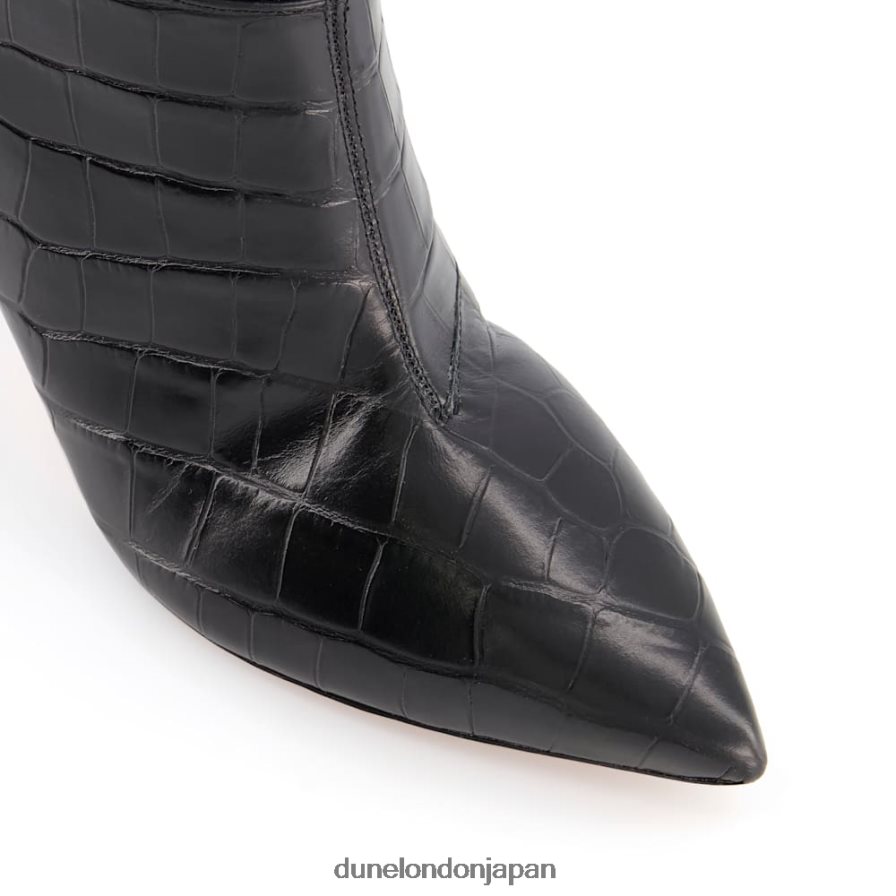 スパイス 尖ったスティレットニーハイヒールブーツ 黒 女性 Dune London 4JB82R365