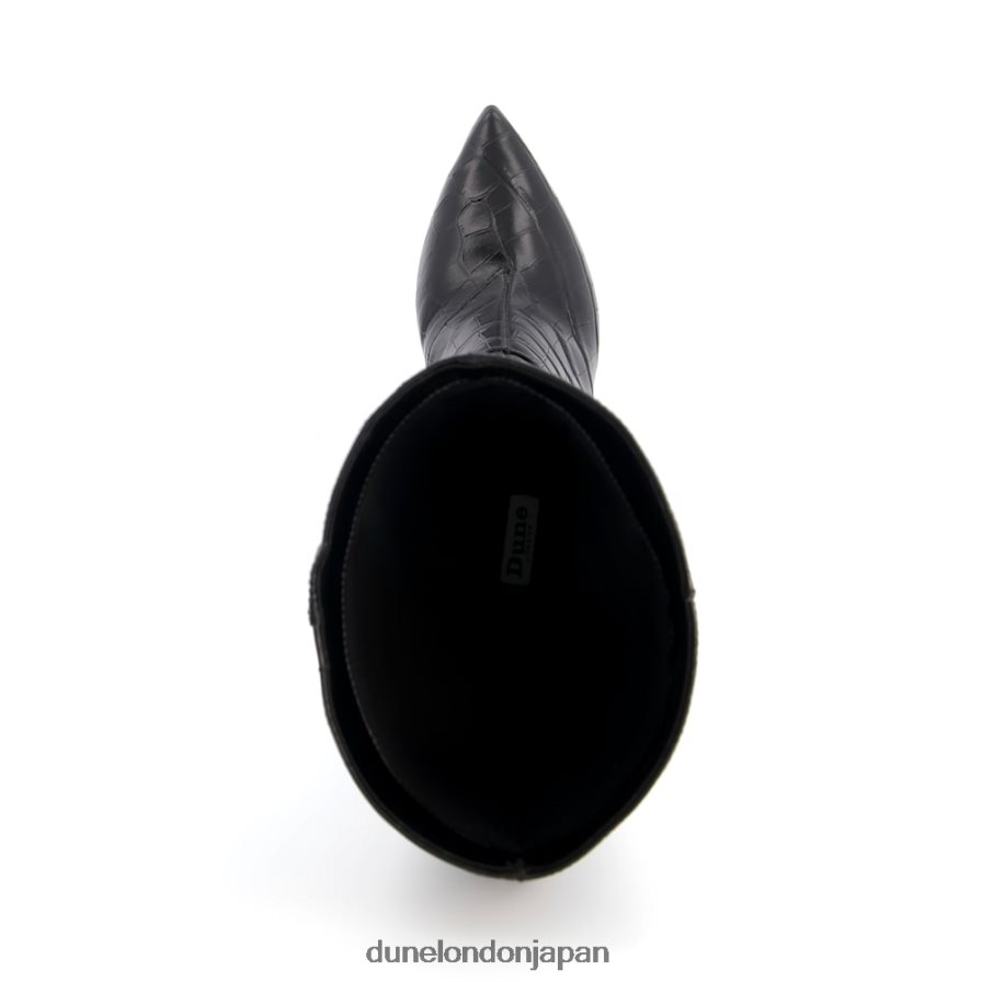 スパイス 尖ったスティレットニーハイヒールブーツ 黒 女性 Dune London 4JB82R365