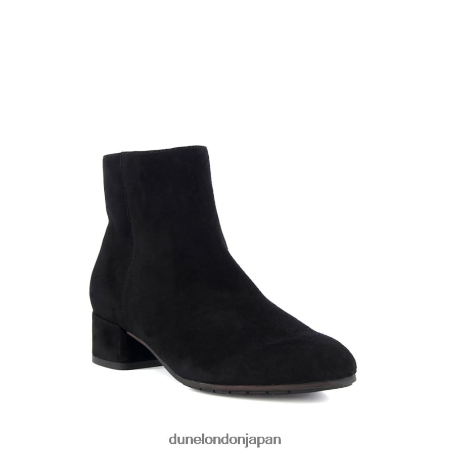 ピッピー ローヒール スエード アンクルブーツ 黒 女性 Dune London 4JB82R367
