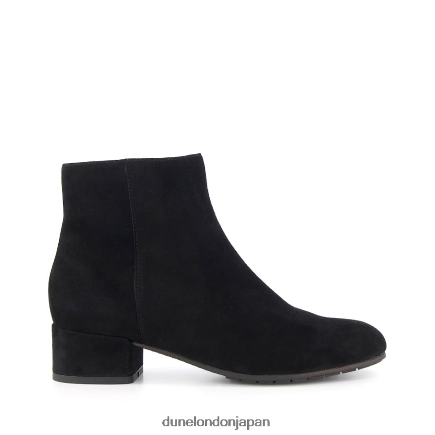 ピッピー ローヒール スエード アンクルブーツ 黒 女性 Dune London 4JB82R367