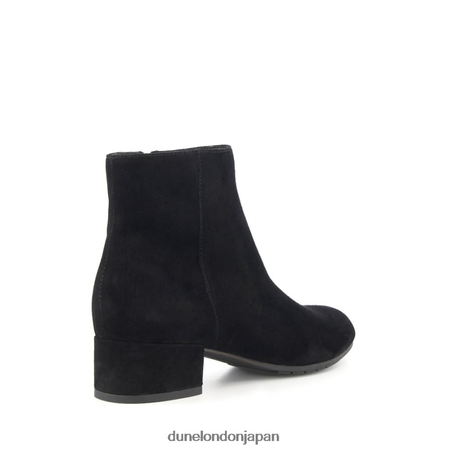 ピッピー ローヒール スエード アンクルブーツ 黒 女性 Dune London 4JB82R367