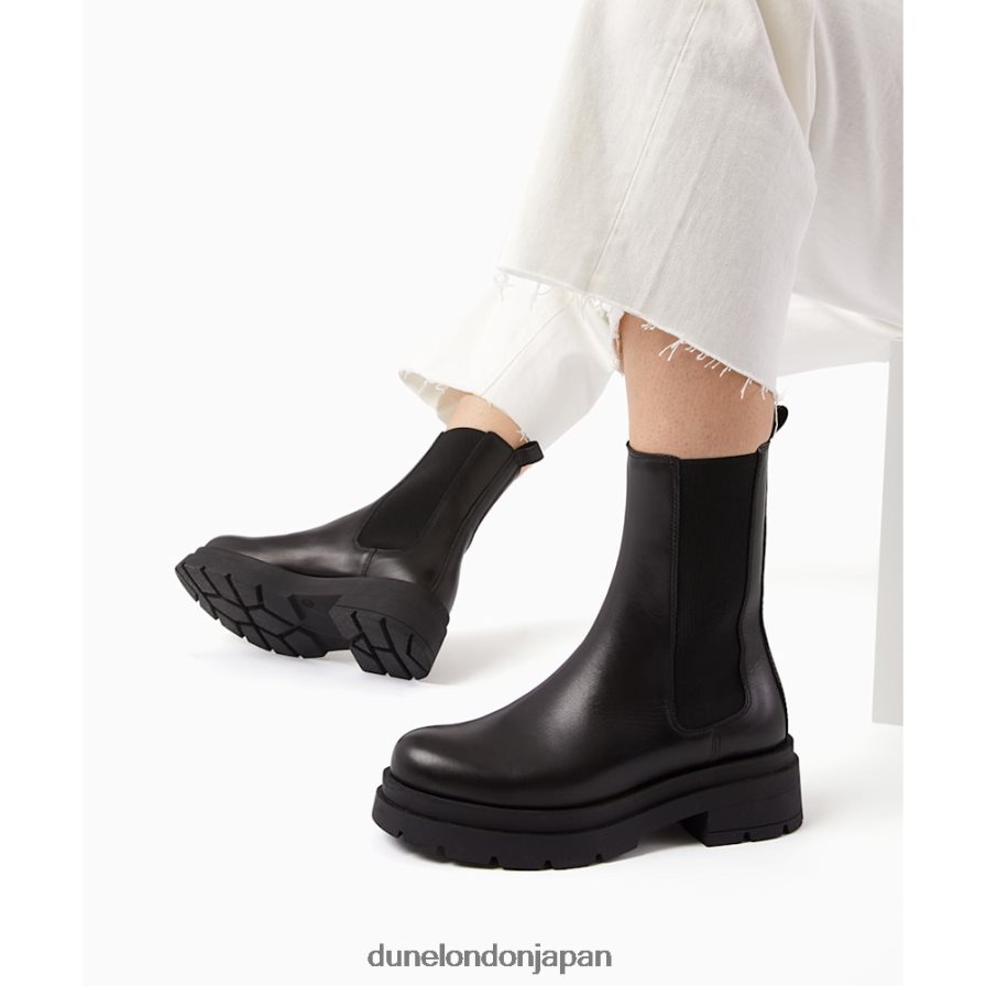 パームズ チャンキーソール チェルシー アンクルブーツ 黒 女性 Dune London 4JB82R371