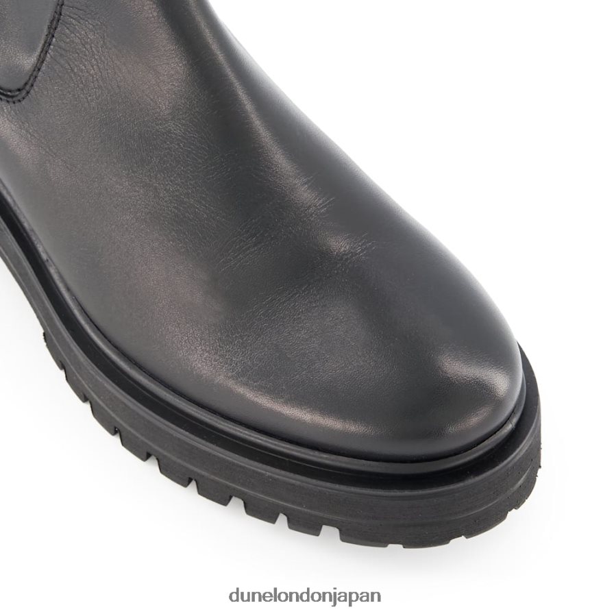 パットニー ストレッチレザーソックスブーツ 黒 女性 Dune London 4JB82R379
