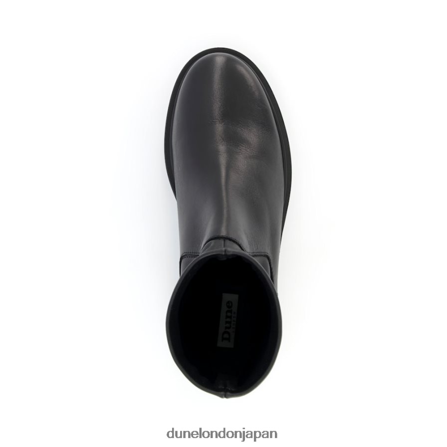 パットニー ストレッチレザーソックスブーツ 黒 女性 Dune London 4JB82R379