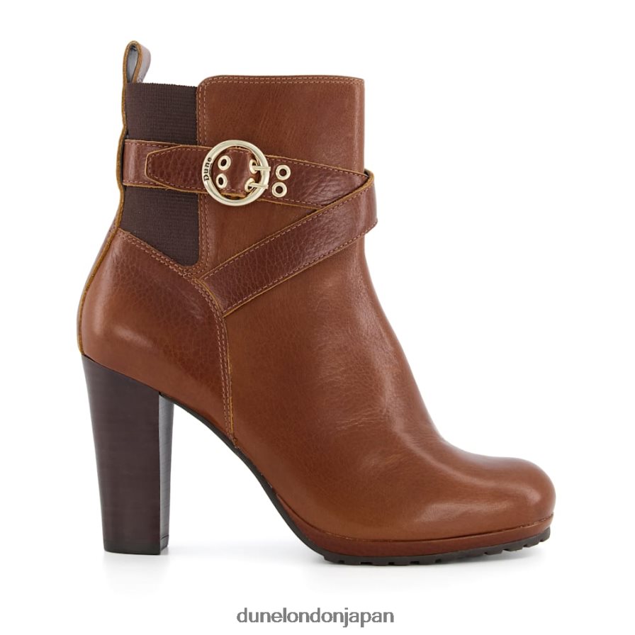 オレアナ レザーバックルストラップ アンクルブーツ 黄褐色 女性 Dune London 4JB82R380