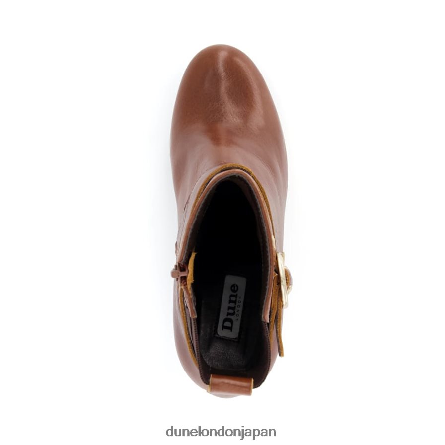 オレアナ レザーバックルストラップ アンクルブーツ 黄褐色 女性 Dune London 4JB82R380