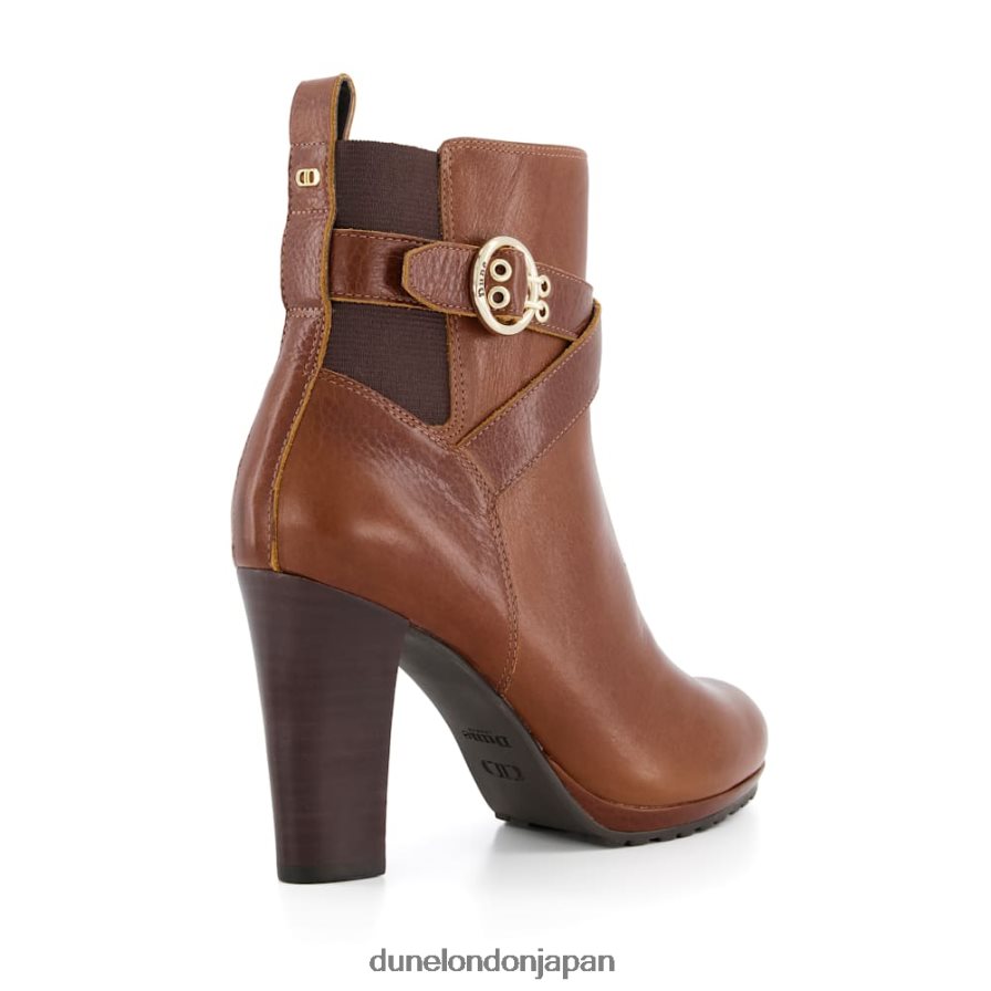 オレアナ レザーバックルストラップ アンクルブーツ 黄褐色 女性 Dune London 4JB82R380