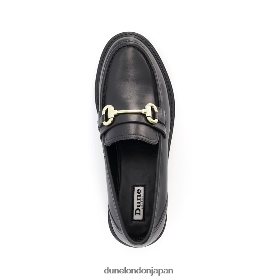 ギャラガー レザートラクタースナッフルローファー 黒 女性 Dune London 4JB82R384