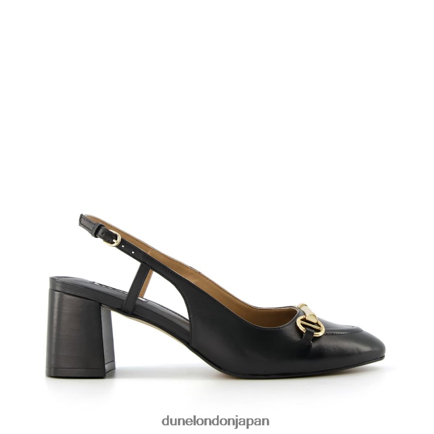 キャシー スナッフルトリム ブロックヒール スリングバック コート 黒 女性 Dune London 4JB82R387