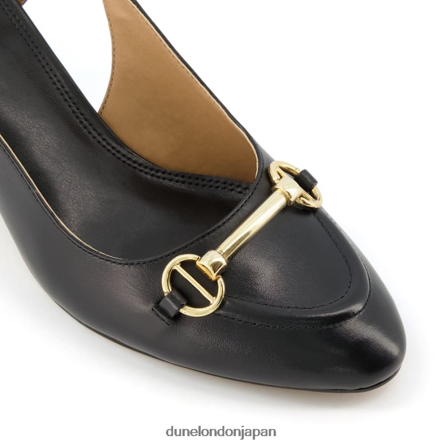 キャシー スナッフルトリム ブロックヒール スリングバック コート 黒 女性 Dune London 4JB82R387