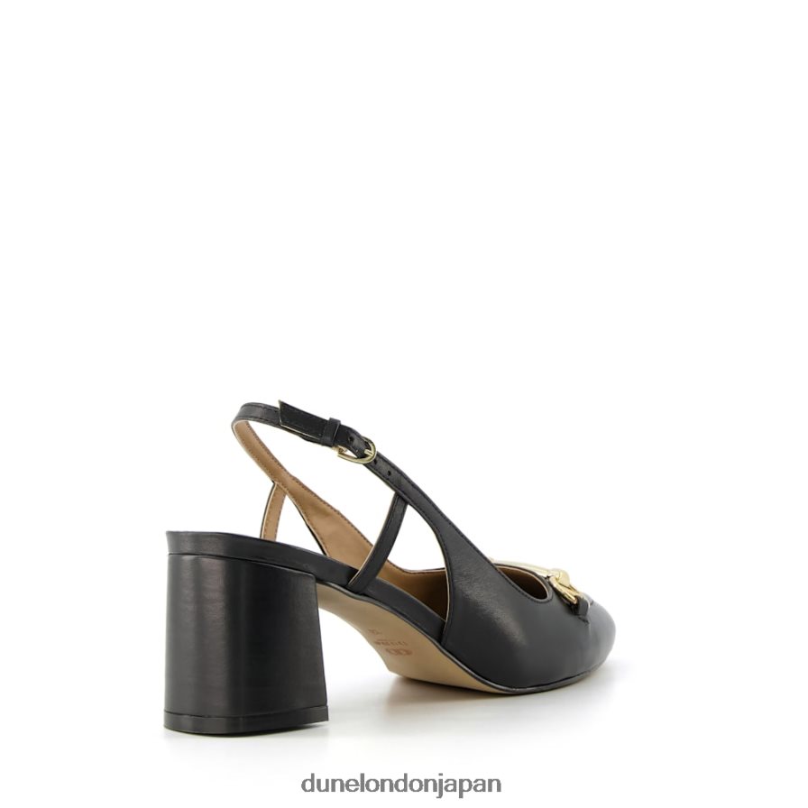 キャシー スナッフルトリム ブロックヒール スリングバック コート 黒 女性 Dune London 4JB82R387