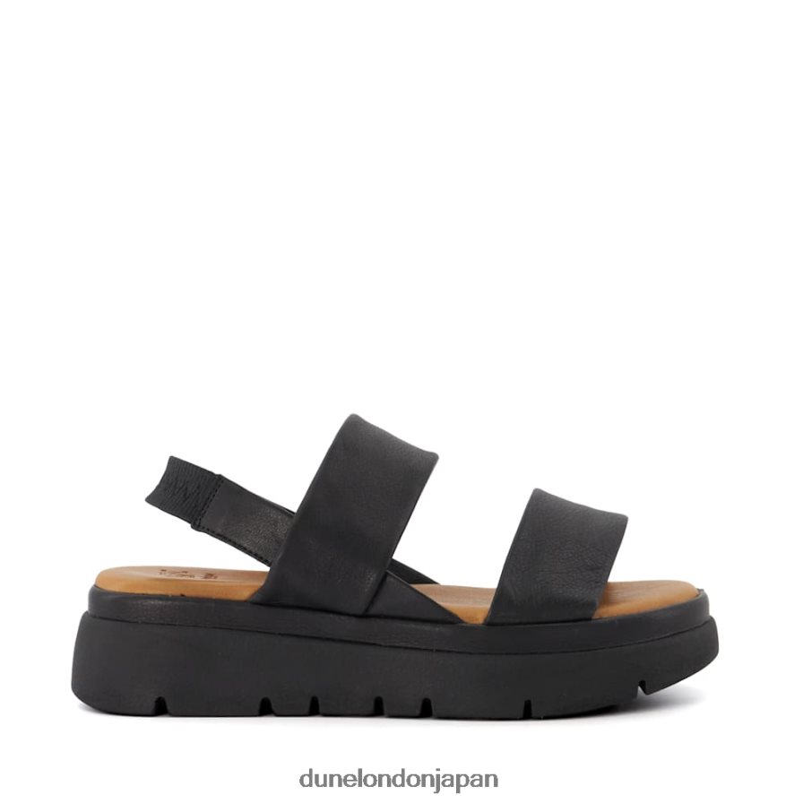 位置 パッド入りフラットフォームサンダル 黒 女性 Dune London 4JB82R389